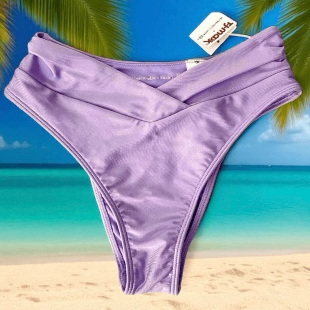 NWT Abercrombie & Fitch XS Bikini Bottoms Curve Cheeky Purple Lavender Swimsuit